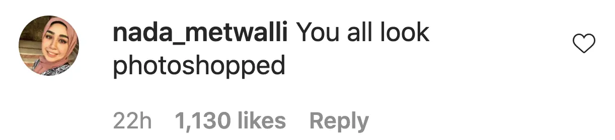An Instagram comment. 