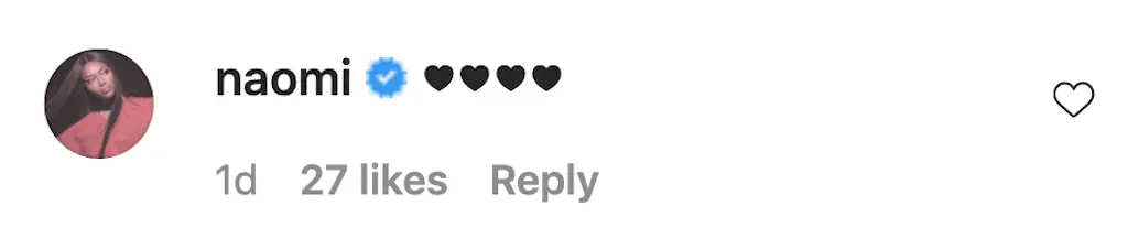 An Instagram comment. 