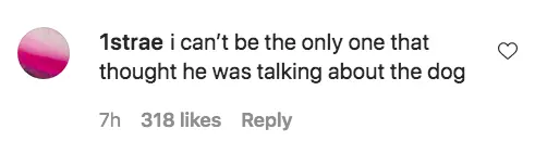 An Instagram comment.