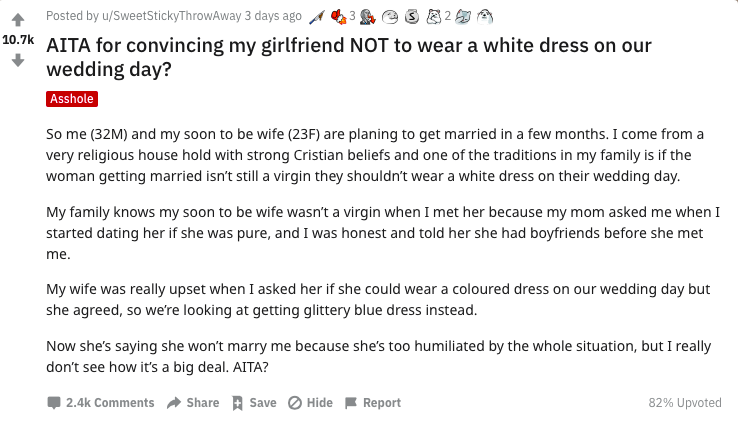 A Reddit post.