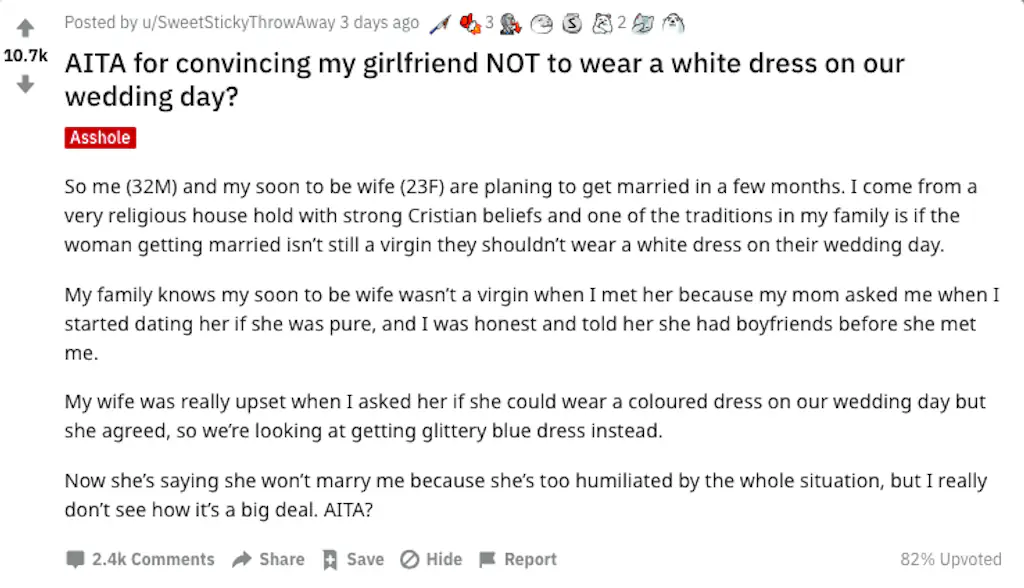 A Reddit post.