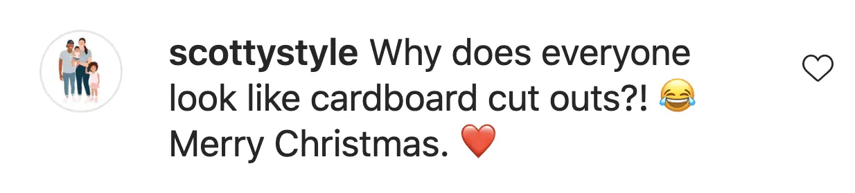 An Instagram comment. 