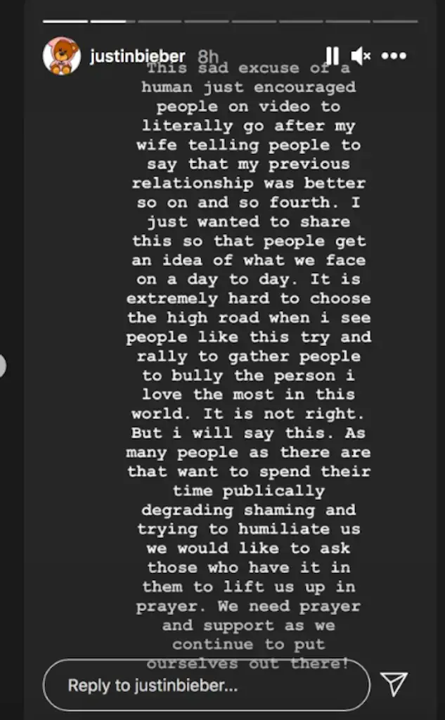 An Instagram story.