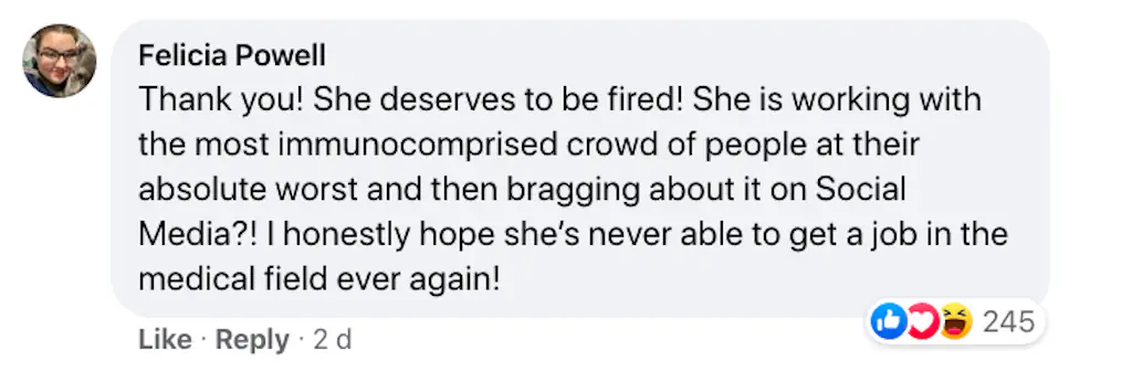 A Facebook comment.