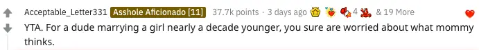 A Reddit comment.
