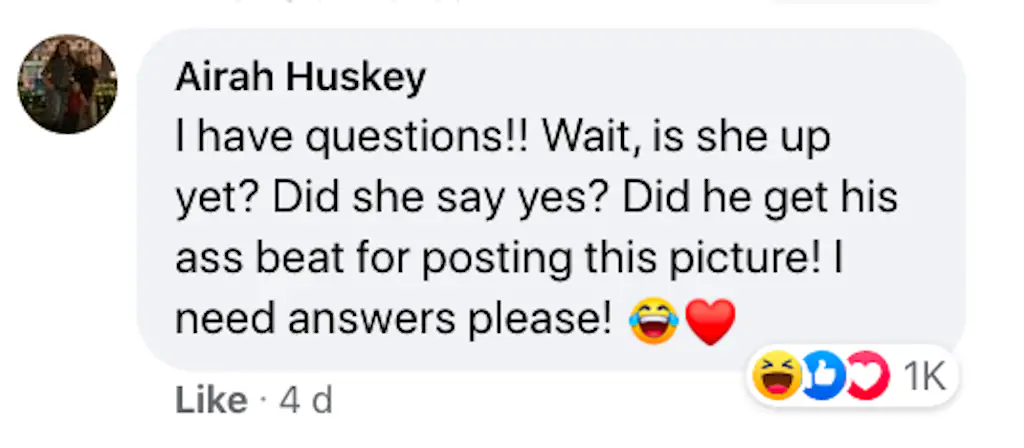 A Facebook comment.