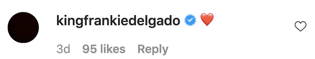 An Instagram comment. 