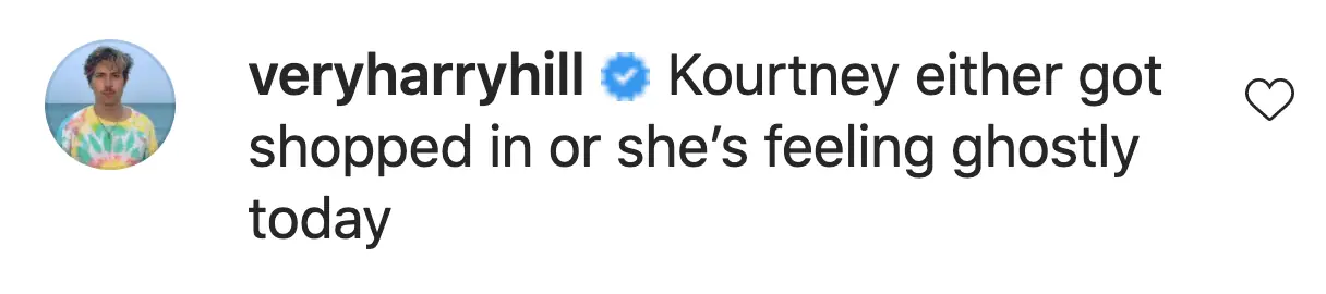 An Instagram comment. 