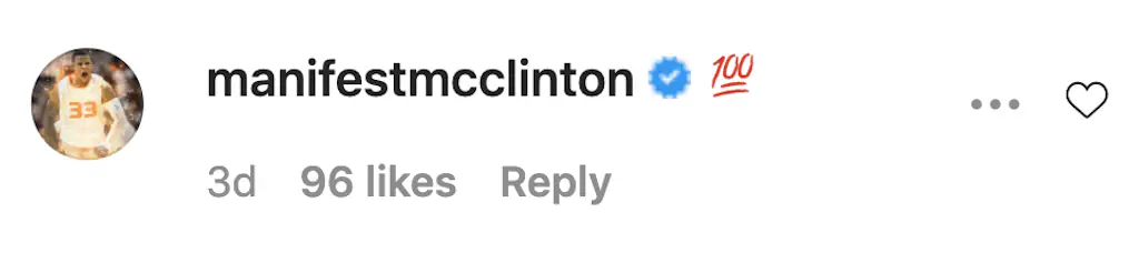 An Instagram comment. 