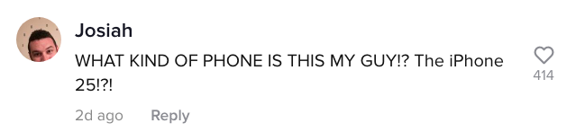 A TikTok comment.