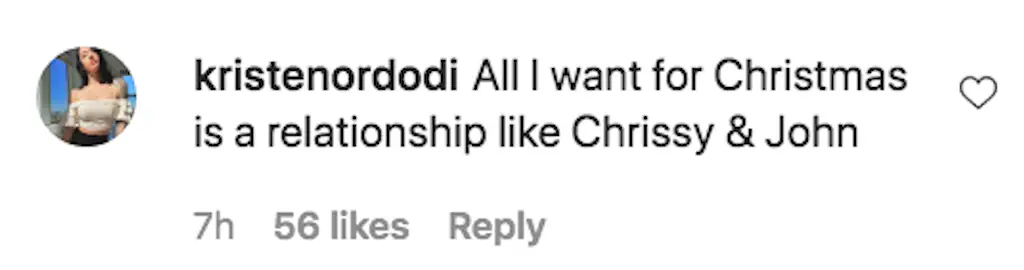 An Instagram coment.