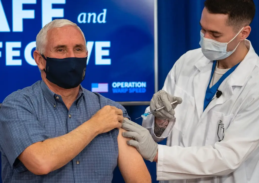 Mike Pence being vaccinated.