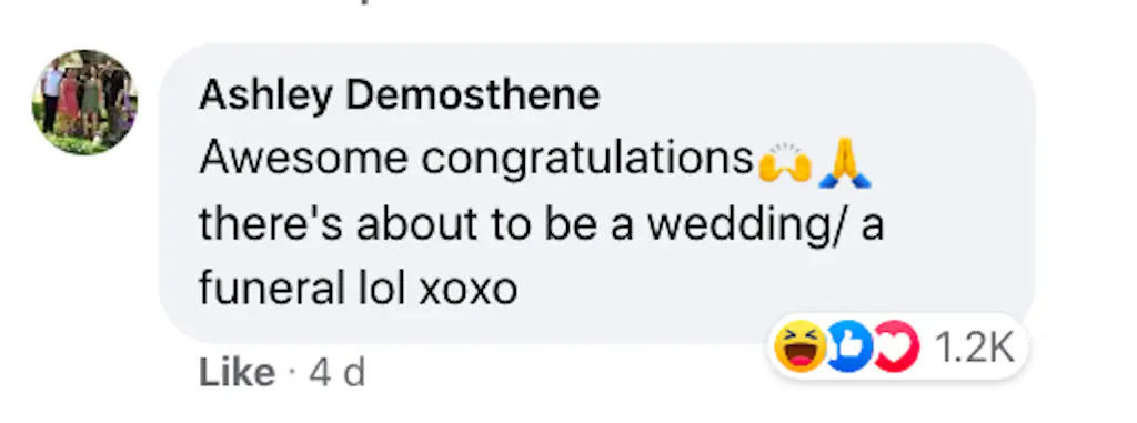 A Facebook comment.