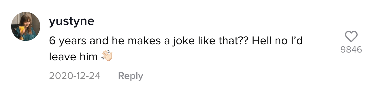 A TikTok comment.