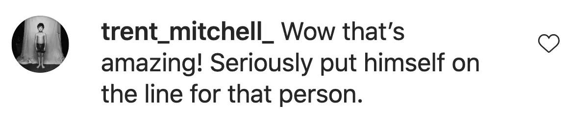 An image of an Instagram comment.