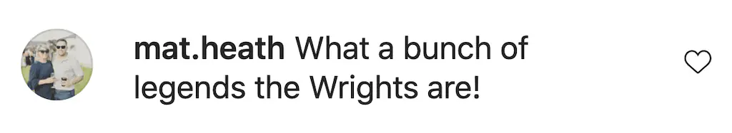 An image of an Instagram comment.