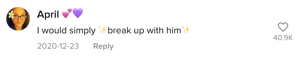 A TikTok comment.