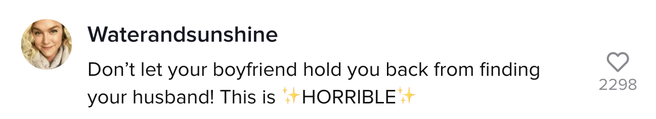 A TikTok comment.