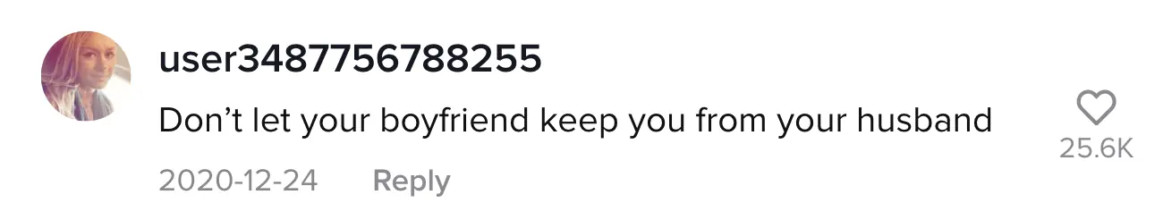 A TikTok comment.