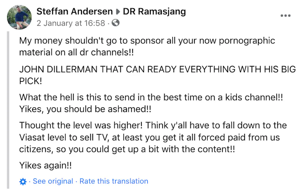A Facebook comment.
