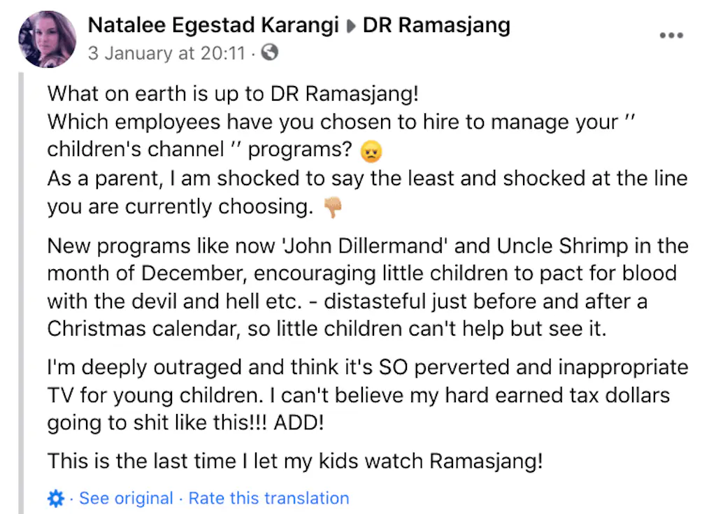 A Facebook comment.