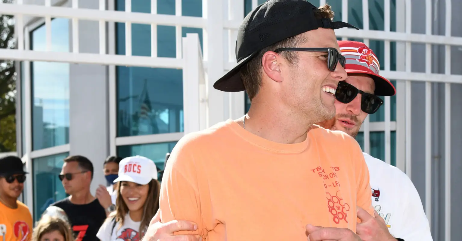 Red-faced Tom Brady responds to viral video of him falling over while celebrating Super Bowl win