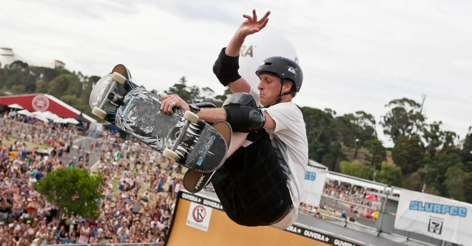 An emotional Tony Hawk fights back tears after landing his 'final' Ollie 540