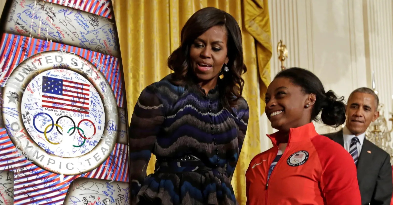 Michelle Obama backs Simone Biles: ‘We are proud of you and we are rooting for you’
