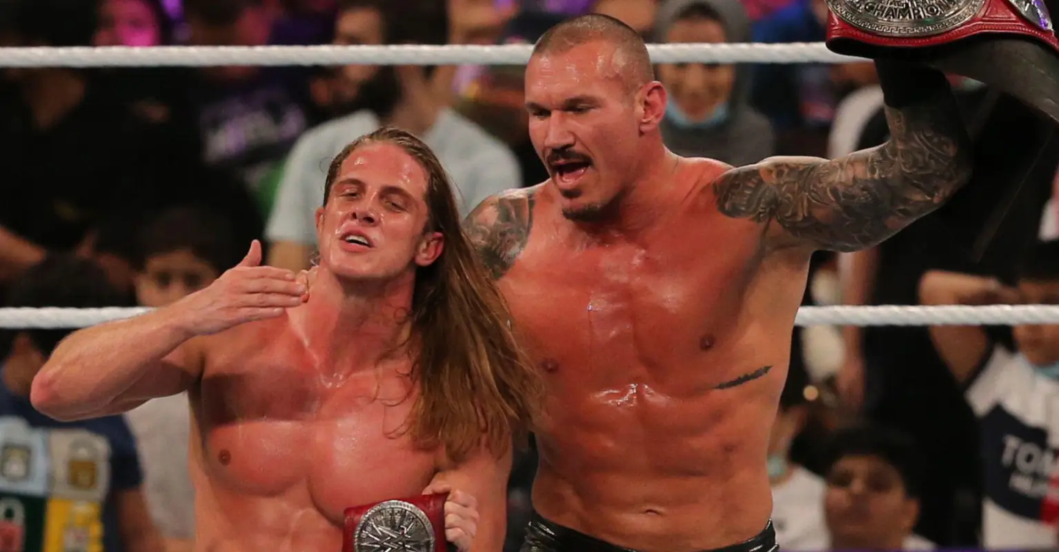 WWE Superstar Randy Orton seen helping young boy being pushed against barricade