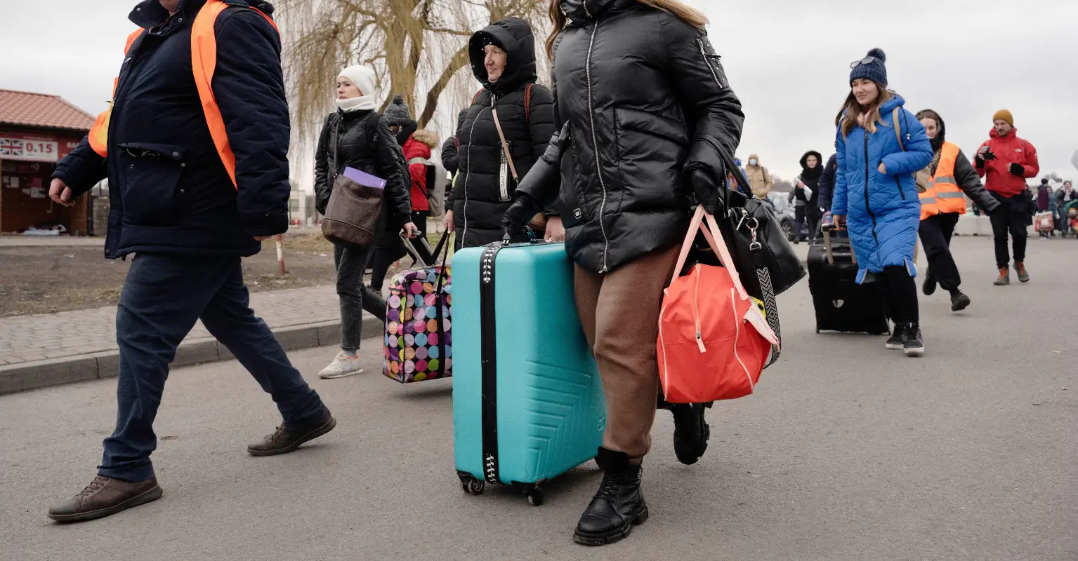 US couple say they walked to Poland after welcoming baby daughter in Ukraine four days prior