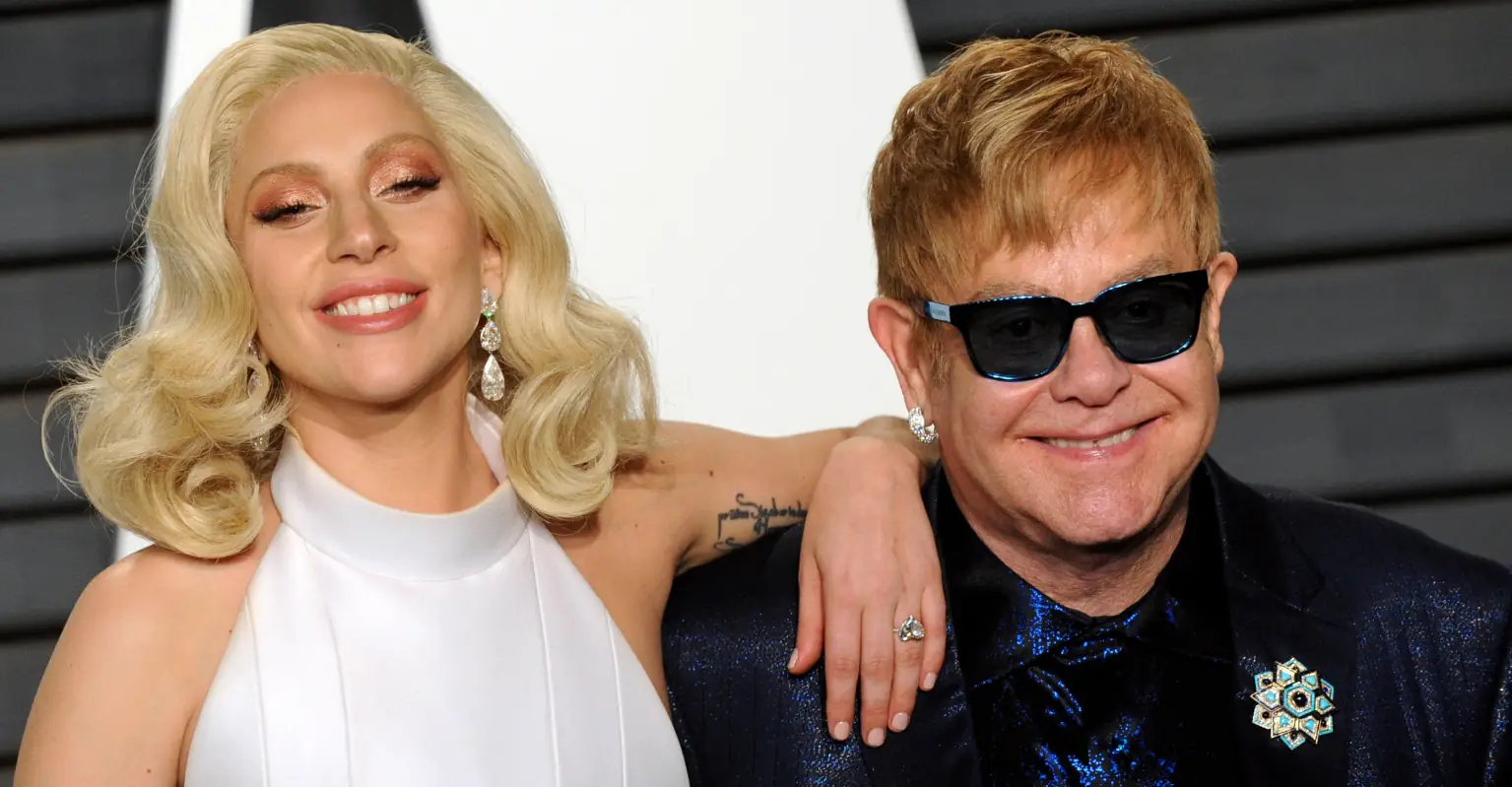 Elton John’s adorable sons pose with Lady Gaga in rare photo