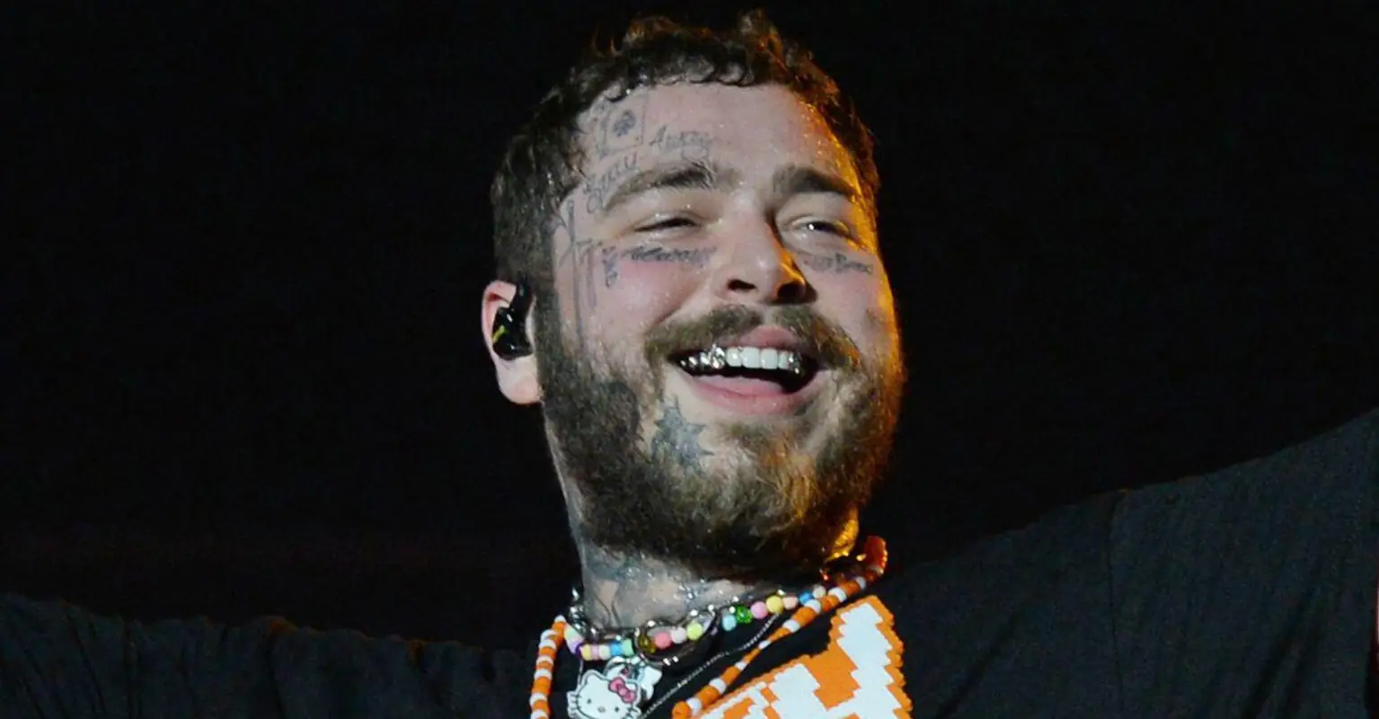 Post Malone gets daughter's initials tattooed on face