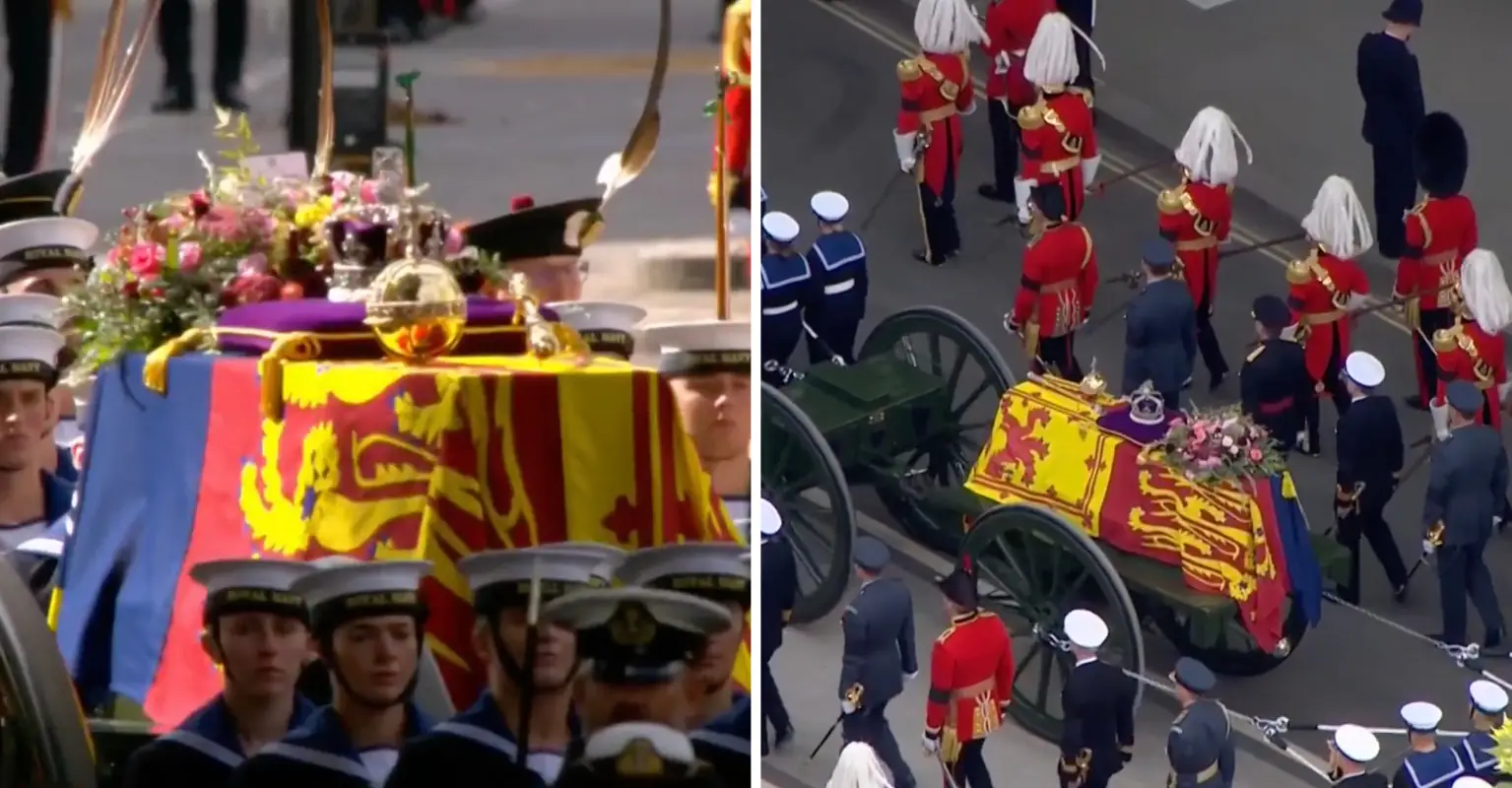 Queen's coffin starts journey from Westminster Abbey to Wellington Arch