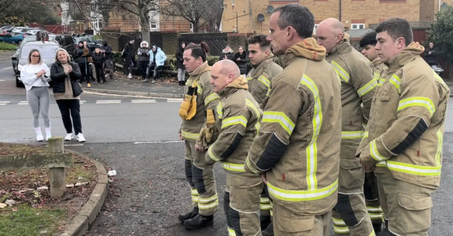 Firefighters who tried to rescue children killed in frozen lake pay tribute