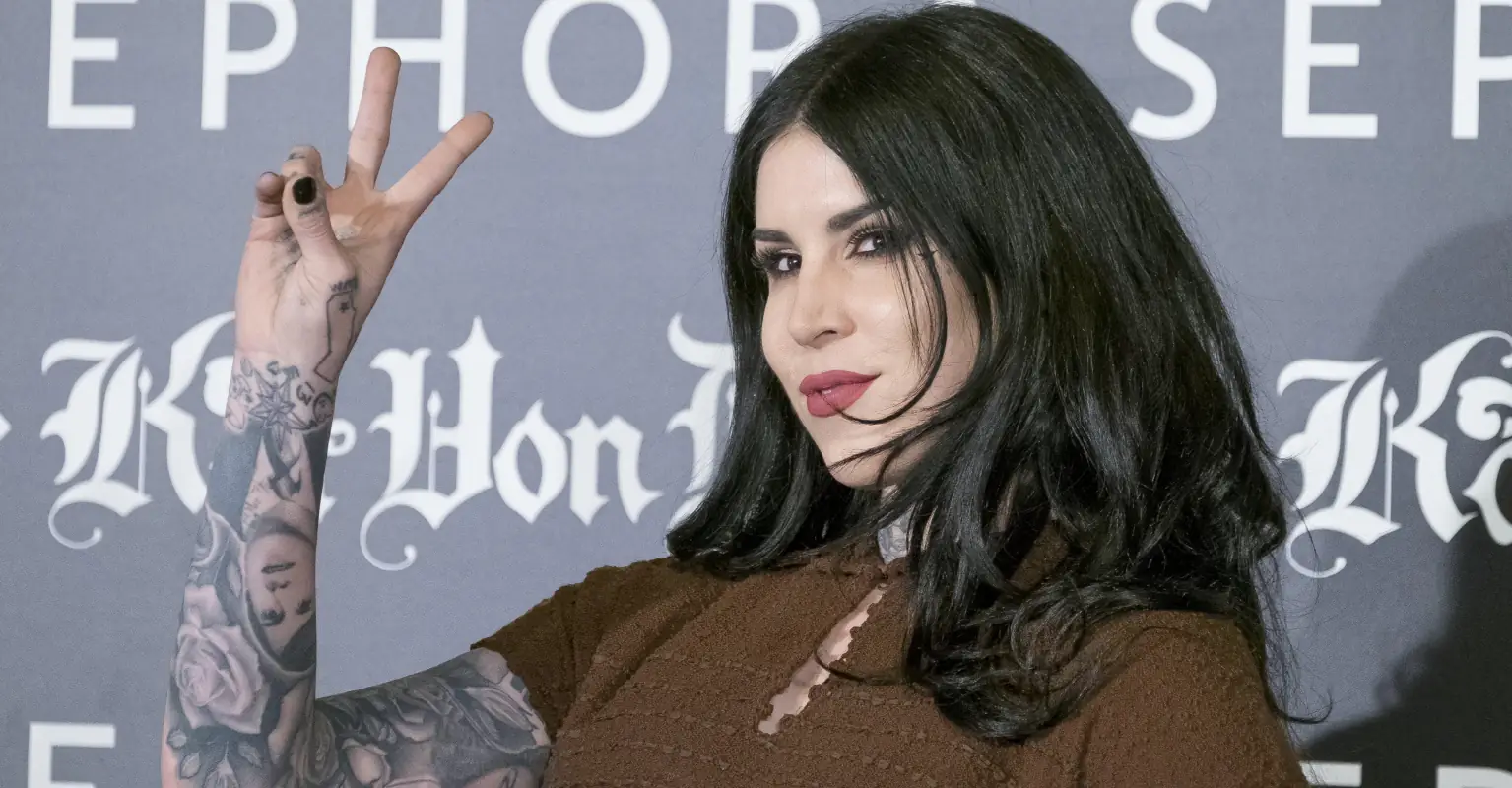 Kat Von D covers leg in black ink to replace 'garbage, drunken tattoos' she got years ago