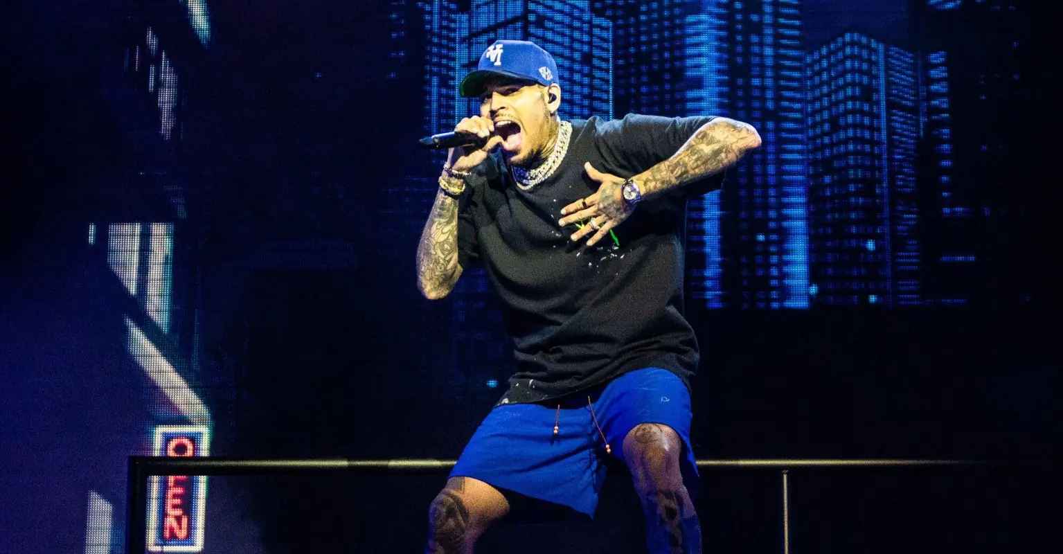 Chris Brown throws fan's phone into crowd during lap dance
