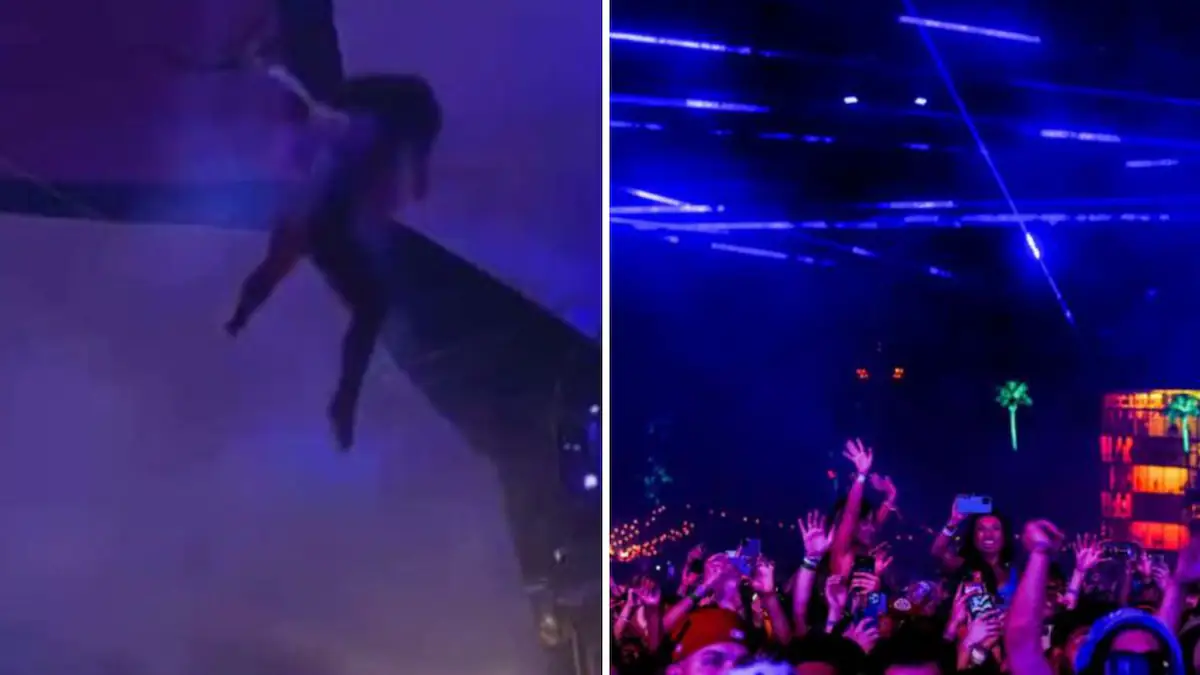 Coachella acrobat crashes to stage in horrific fall during live DJ set