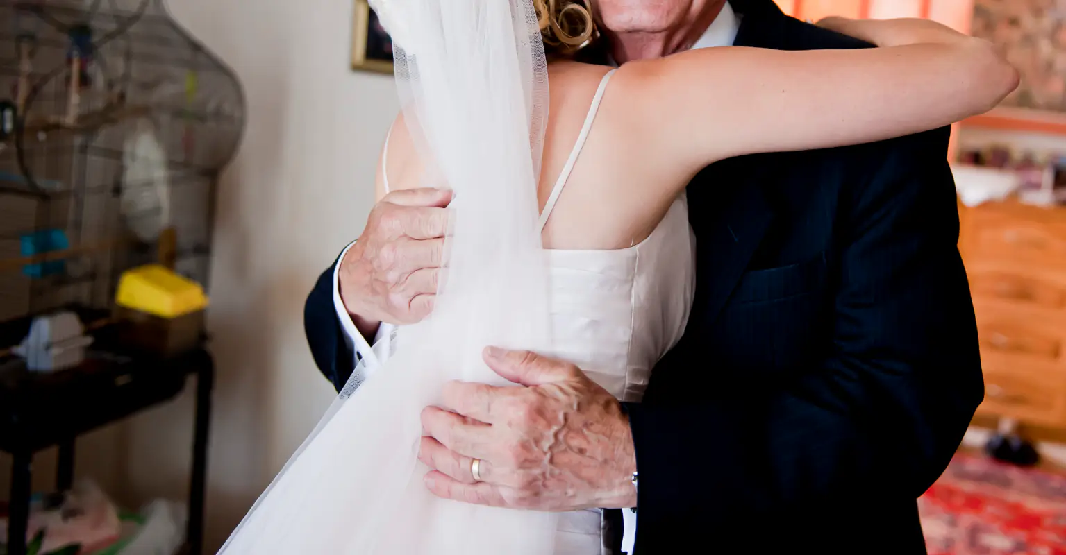 Moment father-of-the-bride interrupts wedding to let her stepfather walk her down the aisle