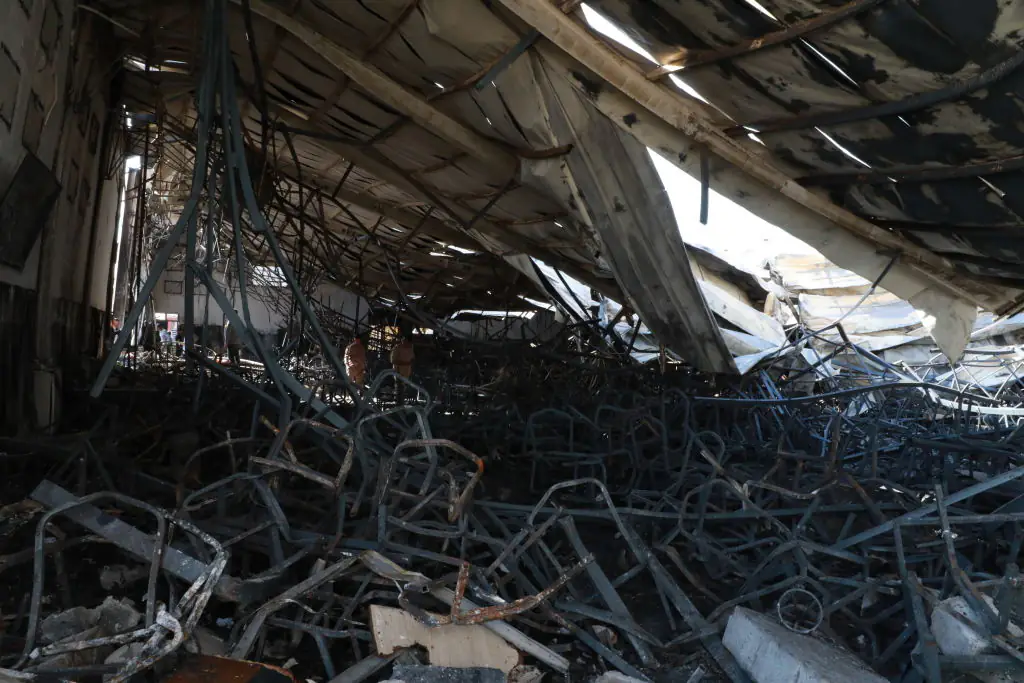 A view of devastation after a fire at a wedding celebration in Mosul, Iraq on September 27. Credit: Ahsan Mohammed Ahmed Ahmed/Anadolu Agency/Getty