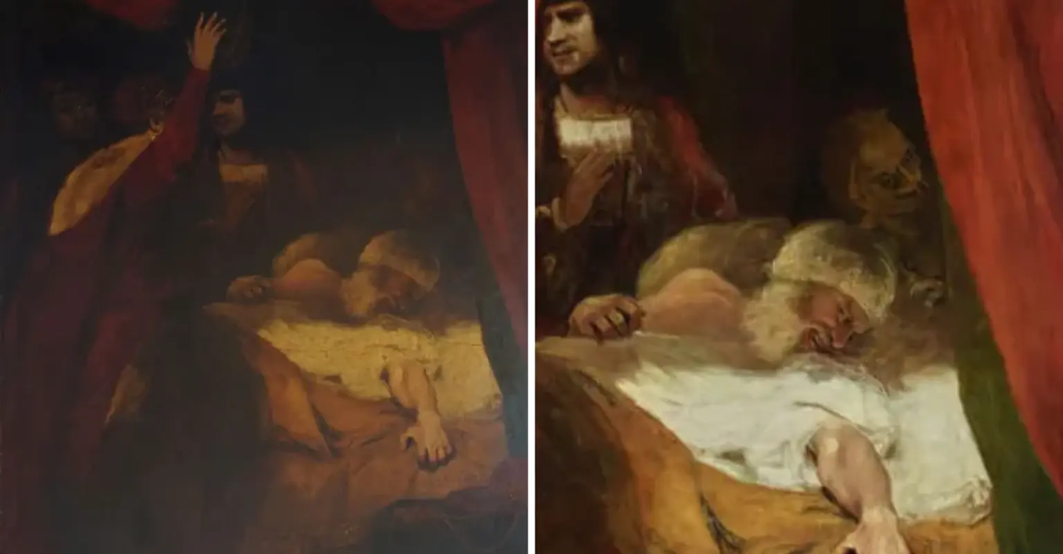 Terrifying figure uncovered in 230-year-old painting after restoration