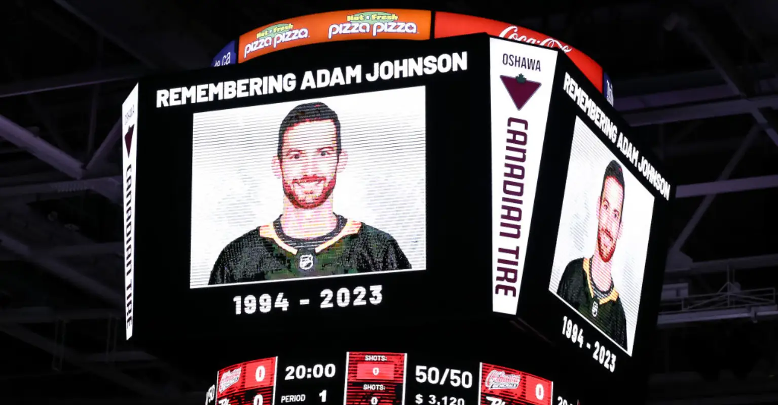 Fiancée of ice hockey star who was fatally slashed during game pays tribute