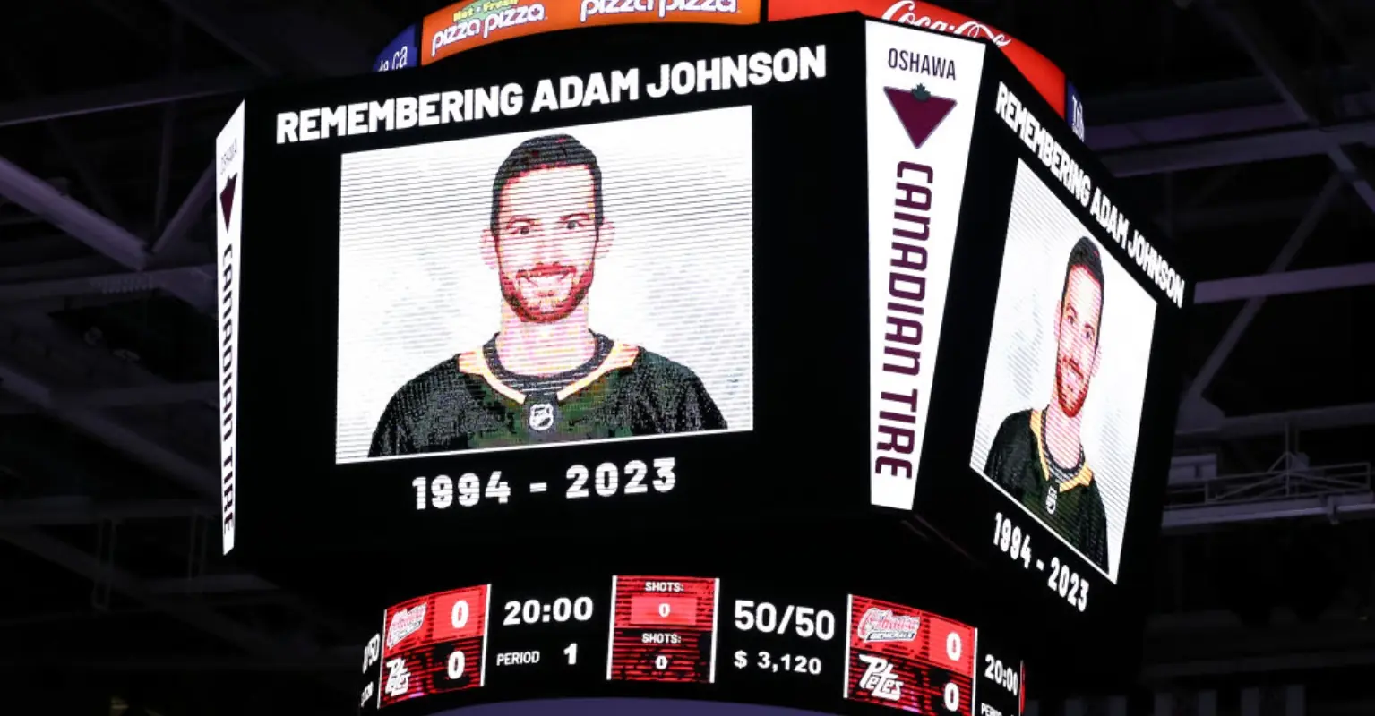 Ice hockey star's fiancée identified body after he was fatally slashed in the neck during game