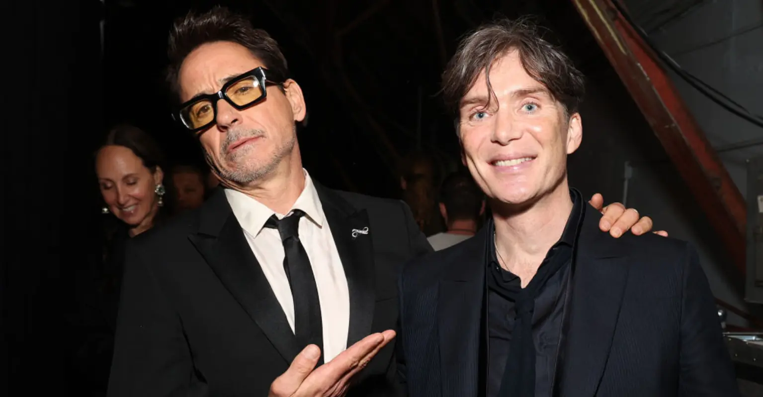 Viewers in hysterics at Cillian Murphy's reaction to being kissed by Robert Downey Jr.