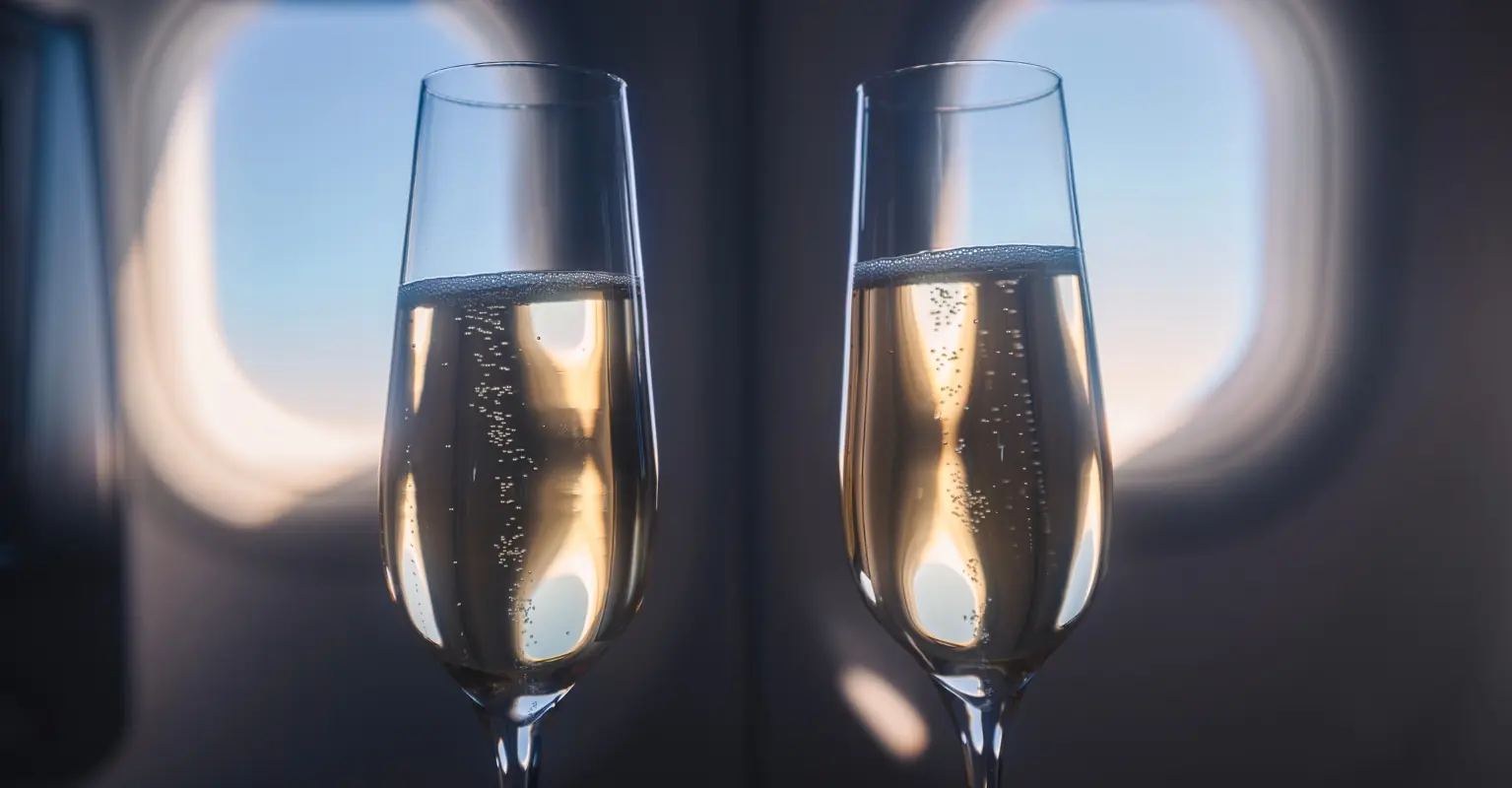 Man fakes proposal to his friend so they can get bottomless free champagne on flight