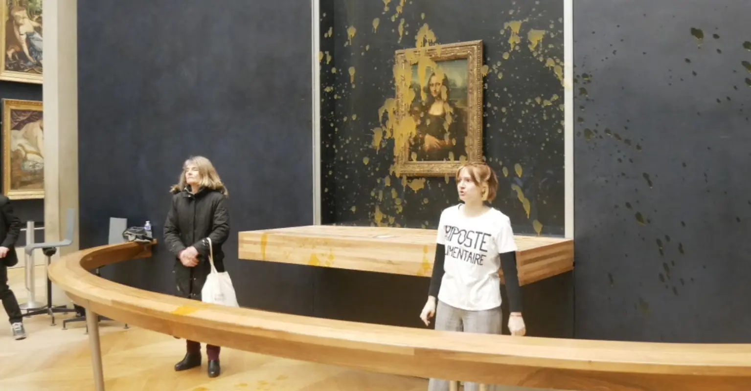 Climate protestors deface Da Vinci's Mona Lisa with soup
