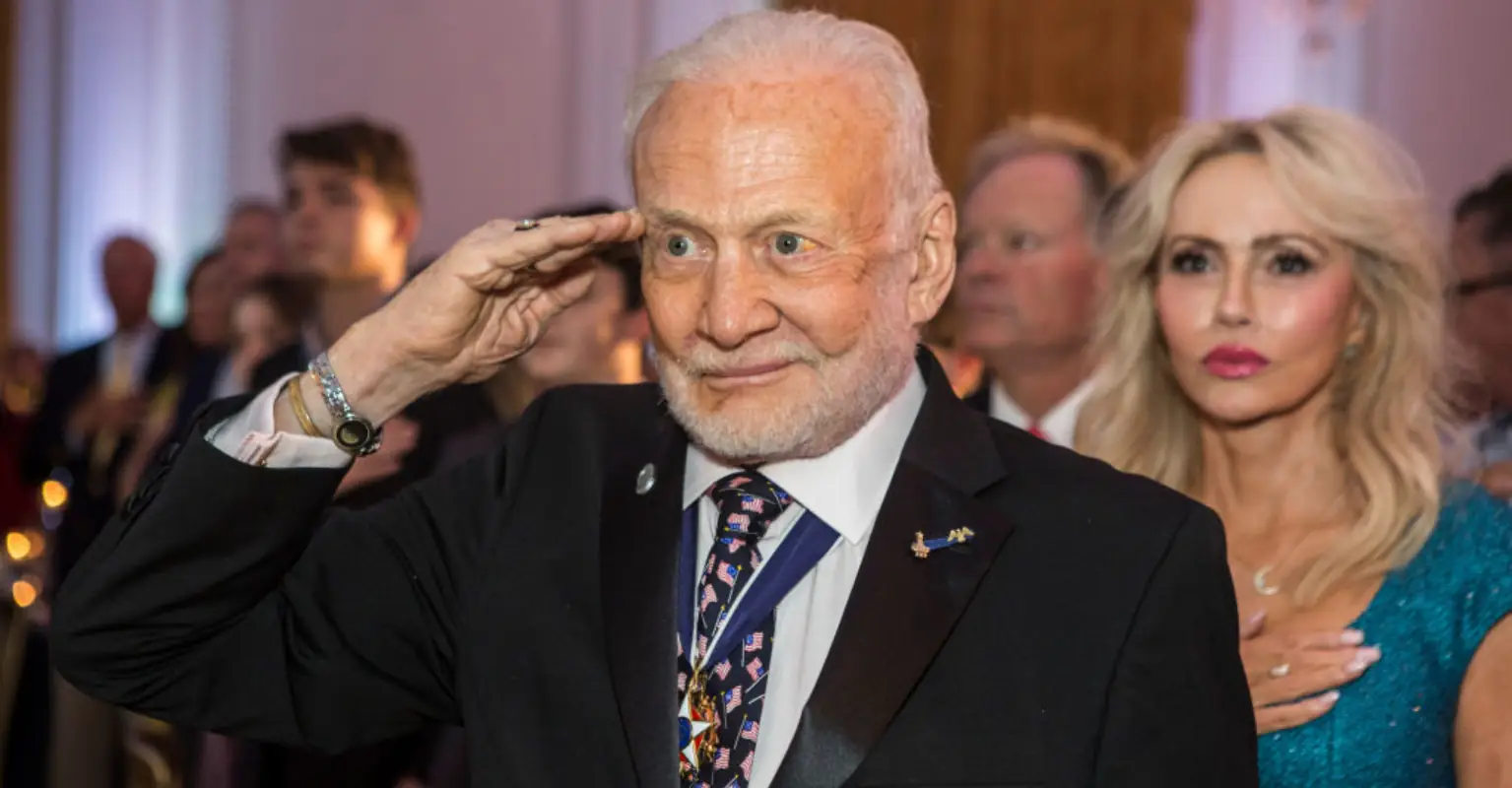 Moment Buzz Aldrin punched a conspiracy theorist who repeatedly accused him of faking the Moon landing