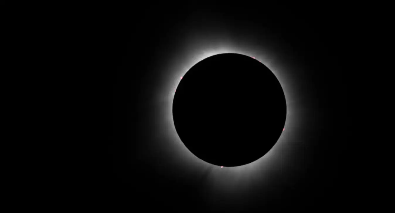 This is what the red spot at the bottom of the sun was during the total solar eclipse