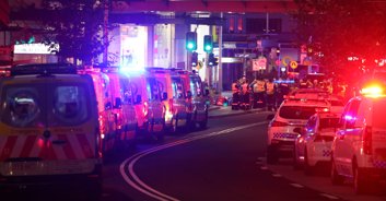 Heartbreaking footage shows father covering his children's eyes with masks during deadly Sydney stabbing spree