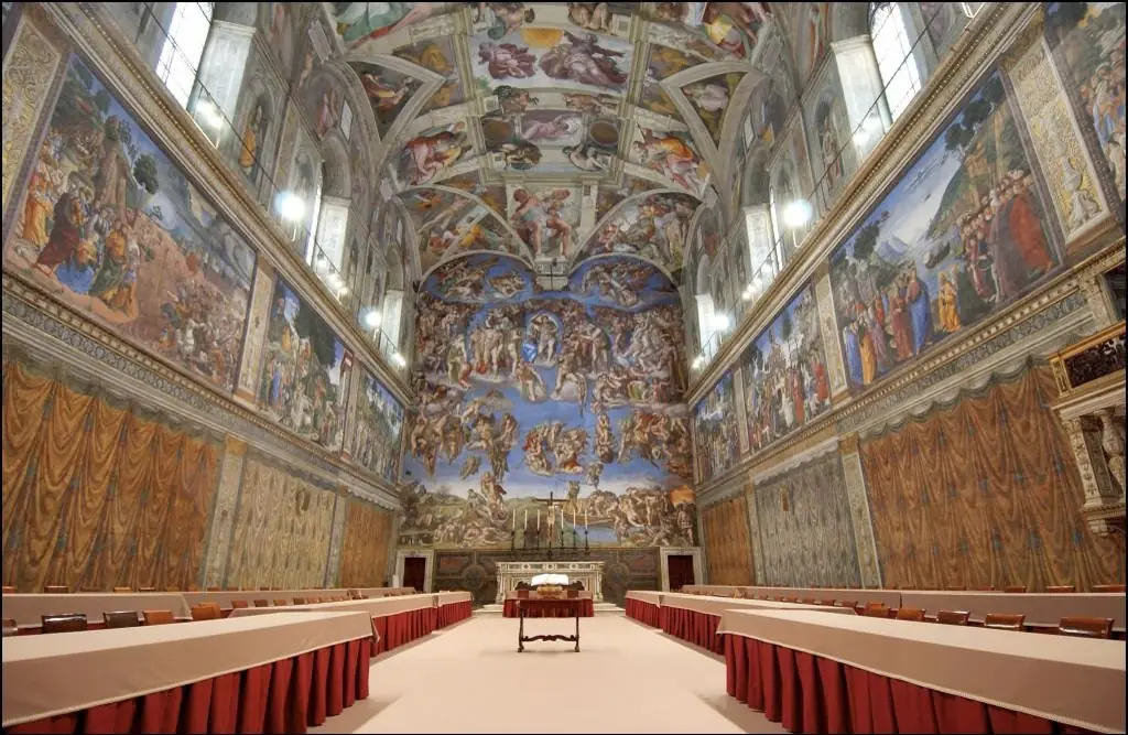 The conclave takes place in the Sistine Chapel. Credit: Livio ANTICOLI / Getty