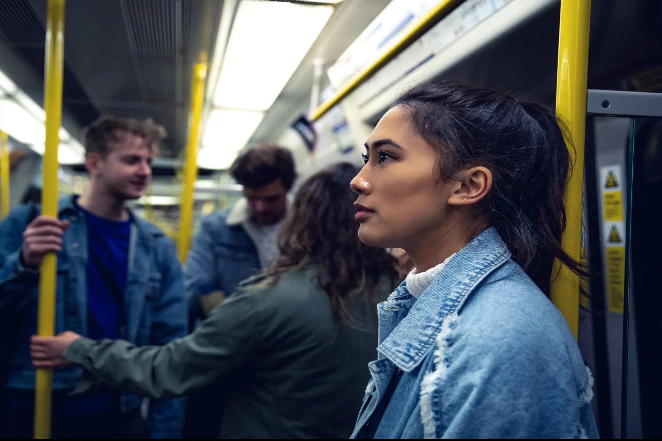 If you see someone zoning out on the train, they might be 
